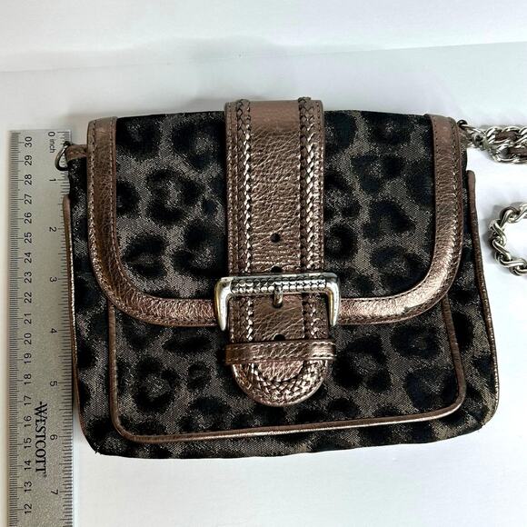Brighton Leopard Print Chain Strap Small Crossbody Bag - Picture 13 of 13